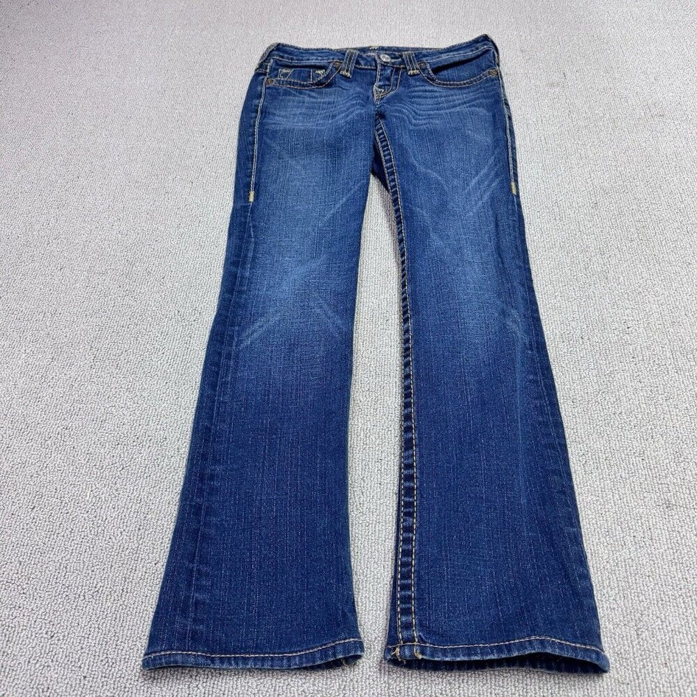 True Religion Jeans Straight Leg Blue Pockets Women’s Size 28